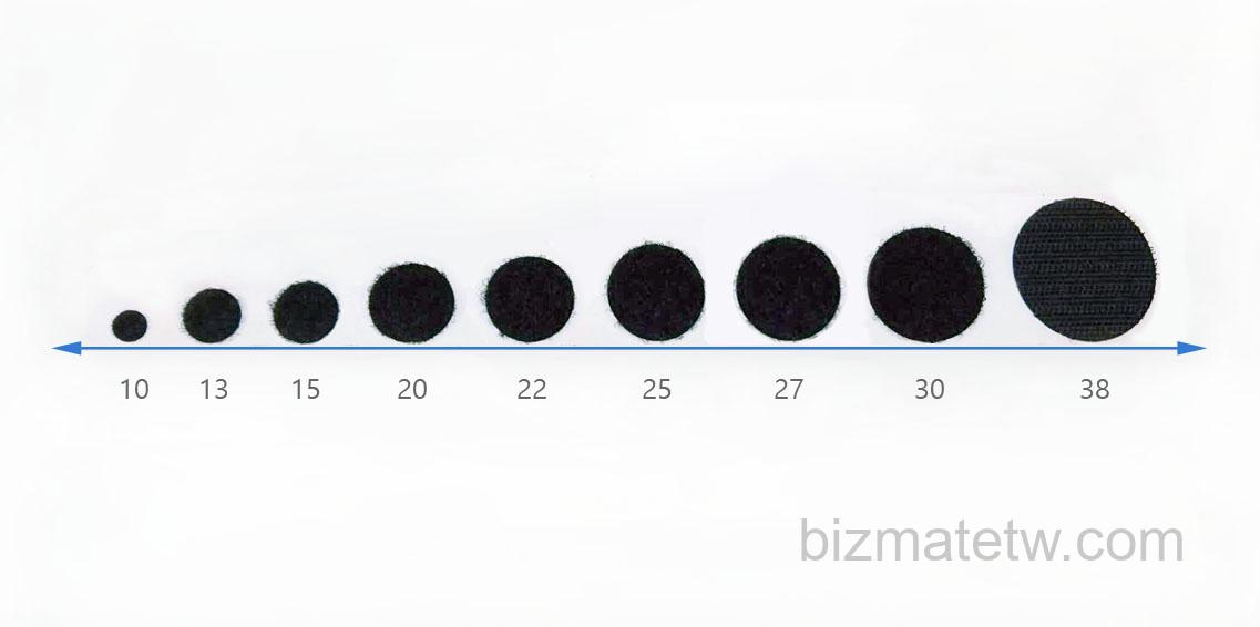 adhesive hook and loop round shape-dots-all sizes